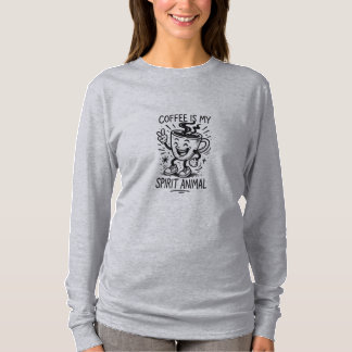 Koffie is de lange mouw van My Spirit Animal T-shirt