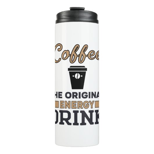 Koffie is de oorspronkelijke energie-Drink Thermosbeker (Voorkant)