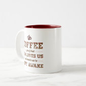 Koffie is een bewijs dat God van ons houdt Tweekleurige Koffiemok (Voorkant links)