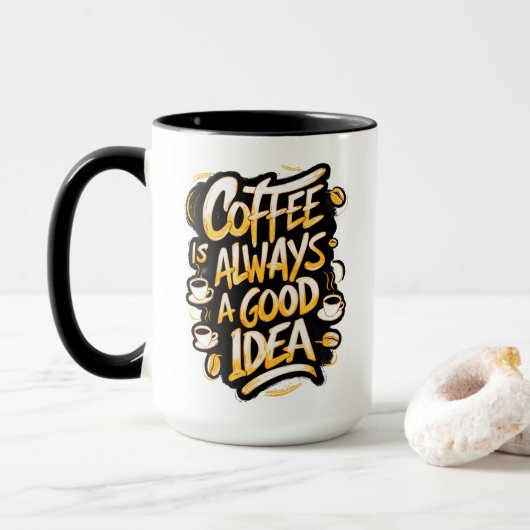 Koffie is een goede quote #2 mok (Met donut)