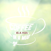 Koffie is een horde in een Mok Koffiewinkelbedrijf Raamsticker (Vel 3)