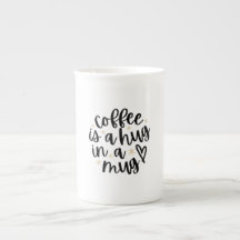 Koffie is een knuffel in een mok Fun citat voor ko