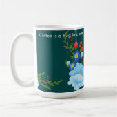 Koffie is een knuffel in een mok. Koffiekopje voor Koffiemok (Links)