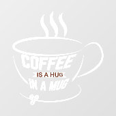Koffie is een knuffel in een mok Koffiezaak Ondern Raamsticker (Vel)