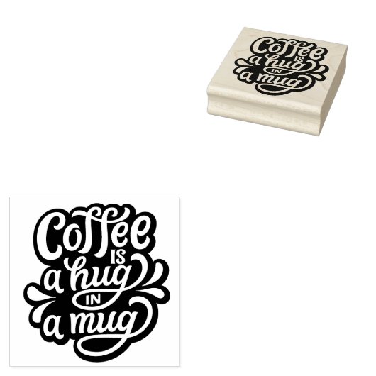 Koffie is een knuffel in een mok rubberstempel (Gestempeld)