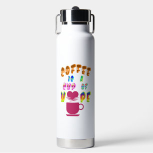 Koffie is een kopje hoop waterfles