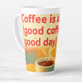Koffie is een leven latte mok (Linkerhoek)