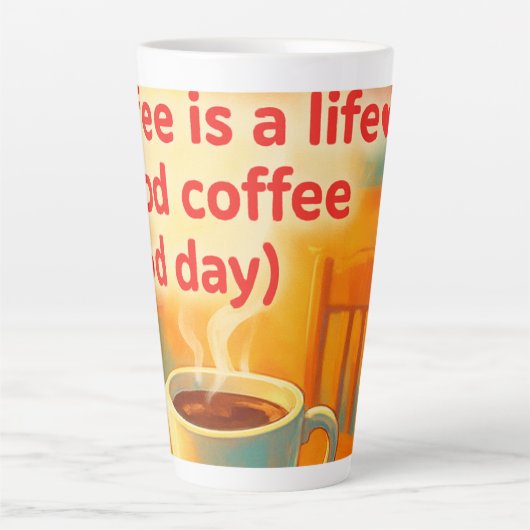 Koffie is een leven latte mok (Voorkant)
