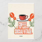 Koffie is een sociaal erfgoed folie uitnodiging (Achterkant)