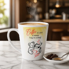 Koffie is een warme knuffel in een mok