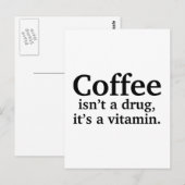 Koffie is geen medicijn, het is een vitamine briefkaart (Voorkant / Achterkant)