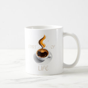 Koffie is het begin van het leven koffiemok