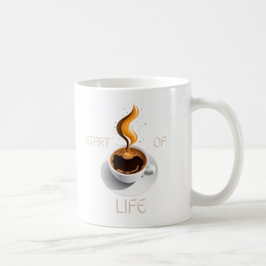 Koffie is het begin van het leven koffiemok (Rechts)