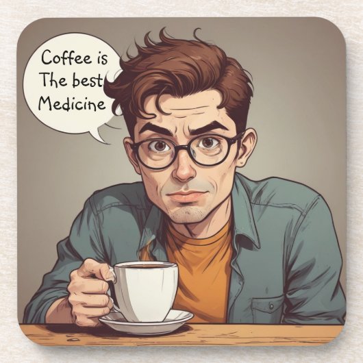 Koffie is het beste medicijn bier onderzetter (Voorkant)