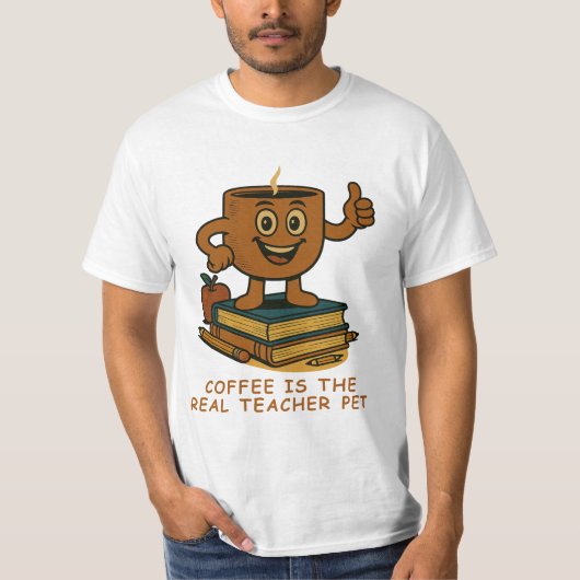 Koffie is het huisdier van de echte leraar - grapp t-shirt (Voorkant)