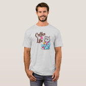 Koffie is het leven met Grumpy Cat Shirt (Voorkant volledig)