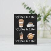 "Koffie is Leven" Briefkaart (Staand voorkant)