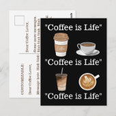 "Koffie is Leven" Briefkaart (Voorkant / Achterkant)