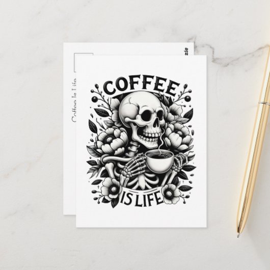 Koffie Is Leven Briefkaart (Voorkant / Achterkant in situ)