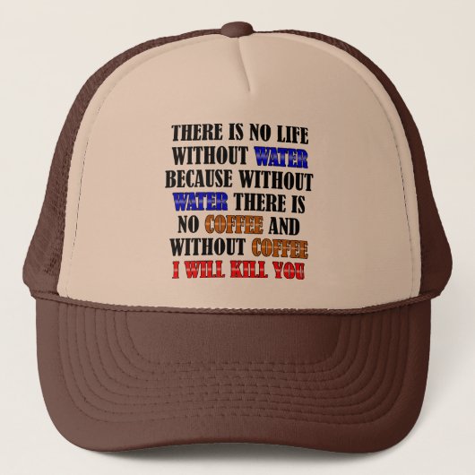 Koffie Is Leven Grappige Bal Cap Trucker Hoed Pet (Voorkant)