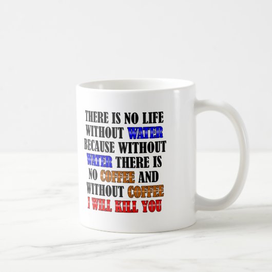 Koffie Is Leven Grappige Mok of Reisbeker (Rechts)