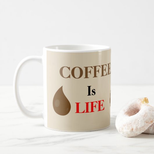 Koffie is leven koffiemok (Met donut)