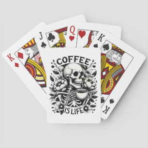 Koffie is leven pokerkaarten