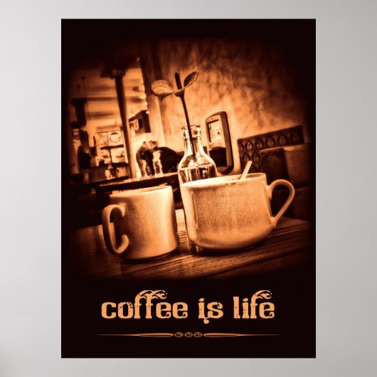 Koffie is leven poster (Voorkant)