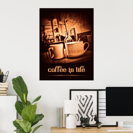 Koffie is leven poster (Thuiskantoor)