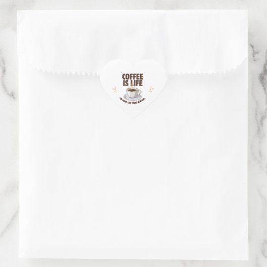 Koffie Is Leven Quote Design Hart Sticker (Tas)