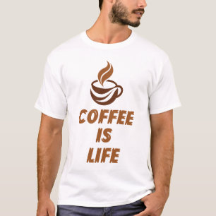 Koffie Is Leven T-Shirt – Grappige Motiverende Kof