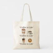 "Koffie is leven"  Tote Bag (Achterkant)