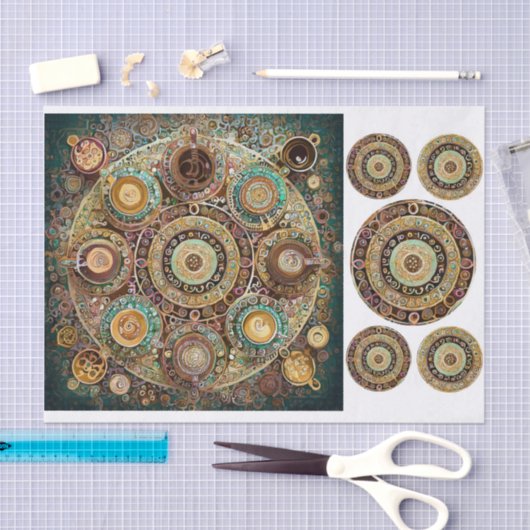 Koffie is liefde, Java Art Mandala Tissuepapier (Craft)