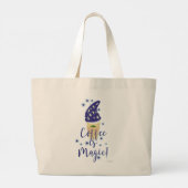 Koffie is Magische Cartoon Fun Drink Motto Canvas Grote Tote Bag (Achterkant)