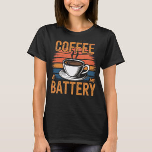 Koffie Is Mijn Batterij Vintage Retro Koffie T-shirt
