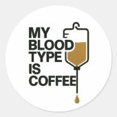 Koffie is mijn bloedgroep sticker (Voorkant)