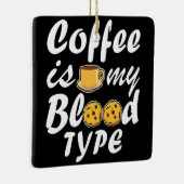 Koffie is mijn bloedtype keramisch ornament (Rechts)