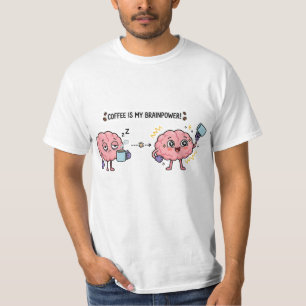 Koffie Is Mijn Brein Vermogen Grappige Cute Moeite T-shirt