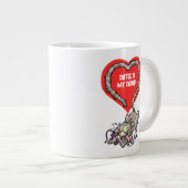 Koffie is mijn catnip Funny Obsessed Cat Cartoon Grote Koffiekop (Voorkant rechts)