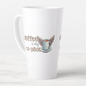 Koffie is mijn co-piloot latte mok (Linkerhoek)