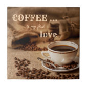 Koffie is mijn eerste Love Kitchen Tegel Tegeltje (Voorkant)