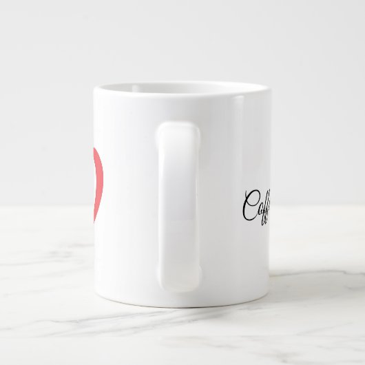 Koffie is mijn enige echte liefdesMok met rood har Grote Koffiekop (Achterkant)