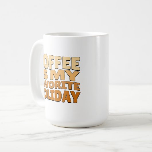 Koffie is mijn favoriete vakantie koffiemok (Voorkant links)