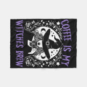 Koffie is mijn heksen brouwen retro Halloween heks Fleece Deken (Voorkant (Horizontaal))