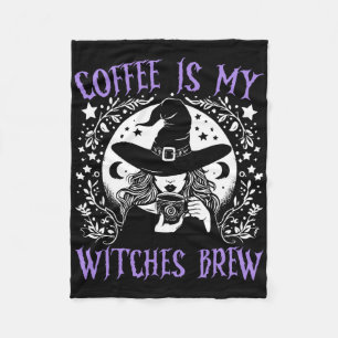 Koffie is mijn heksen brouwen retro Halloween heks Fleece Deken