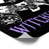 Koffie is mijn heksen brouwen retro Halloween heks Poster (Hoek)