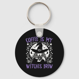 Koffie is mijn heksen brouwen retro Halloween heks Sleutelhanger