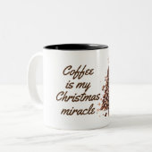 Koffie is mijn kerstcitaat tweekleurige koffiemok (Voorkant links)