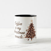 Koffie is mijn kerstcitaat tweekleurige koffiemok (Center)