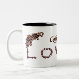 Koffie is mijn liefdescafeïne koffiebonen tweekleurige koffiemok